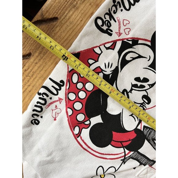 Disney Store Mickey & Minnie Mouse Love Canvas Tote Bag Valentine Heart Kiss NEW - Picture 3 of 4